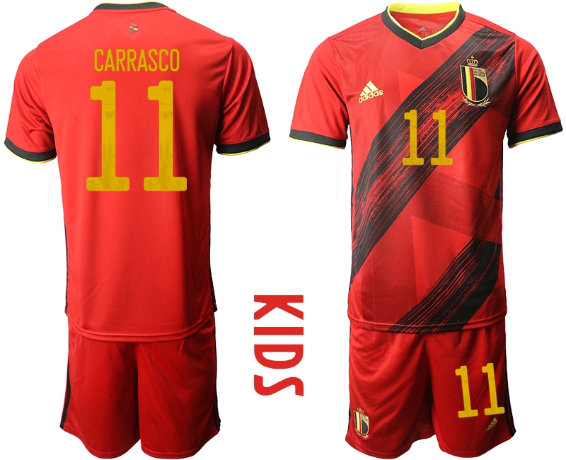 Youth 2021 European Cup Belgium home red #11 Soccer Jersey